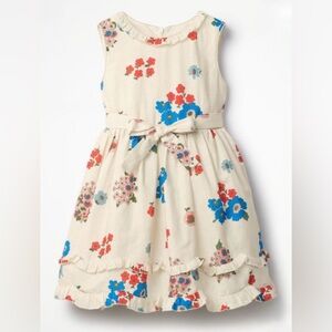 Mini Boden Girls Floral Ruffled Dress - Size 7/8Y